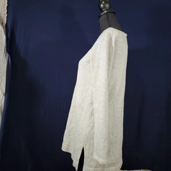 J.Jill Womens S Long Sleeve Knit Tunic Sweater Mature Modest Light Gray Speckled - Picture 4 of 7